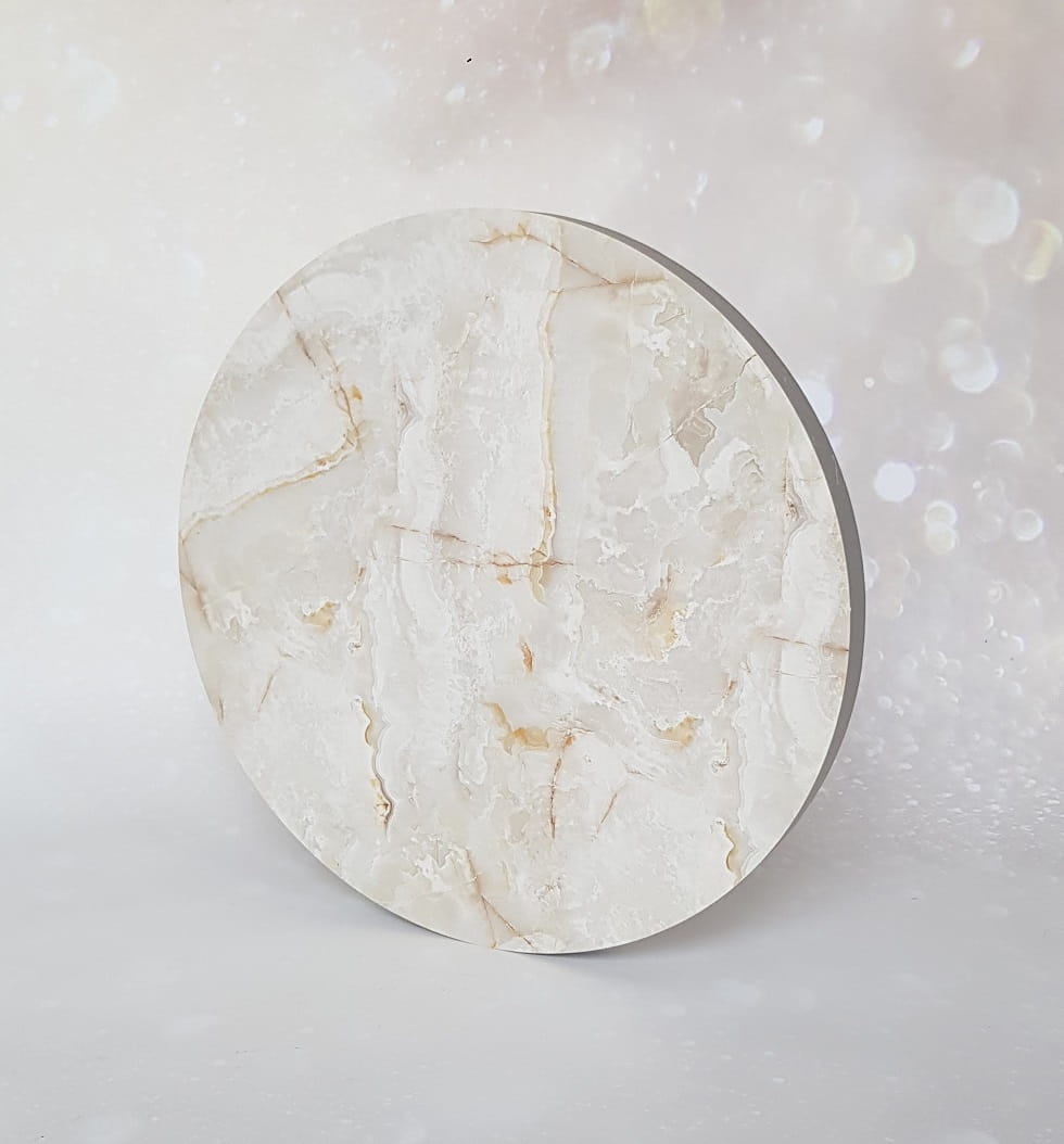Podkład pod tort okrągły marmurek jasny o wymiarze 26cm